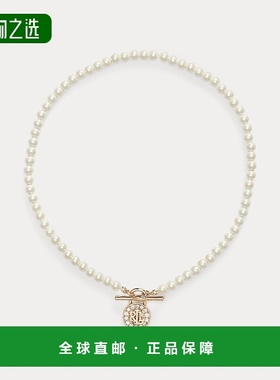 欧洲直邮RalphLauren拉夫劳伦 Lauren精美珍珠标志吊坠项链