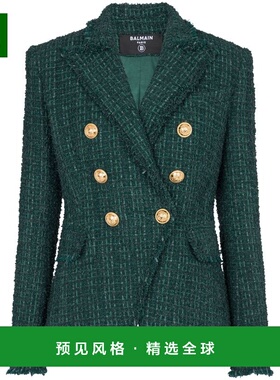 香港直邮BALMAIN 女士夹克 BF1SG165XF917CX AW2024 绿色 Green D