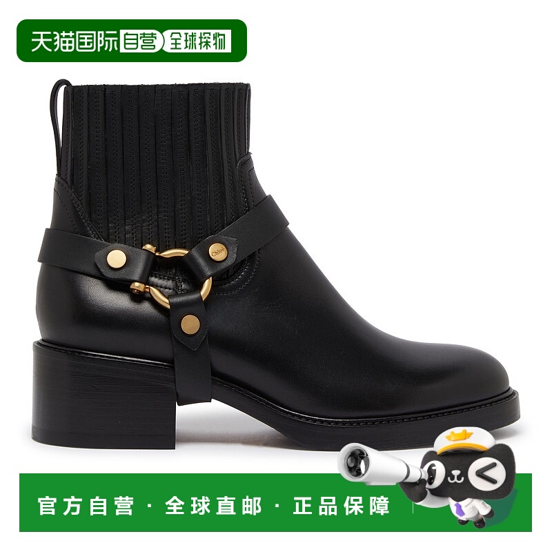 1h可退 香港直邮Chloe 蔻依 女士 Dakota 搭扣短靴 black黑色 舒