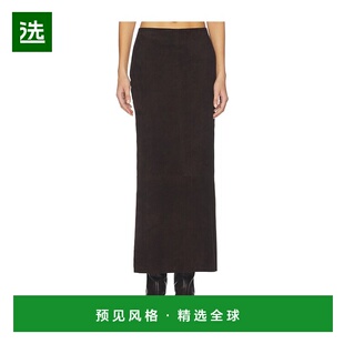 1h可退 香港直邮ST.AGNI 女士 Column 绒面革半身裙 R26805COF