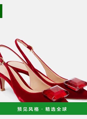 香港直邮Gianvito Rossi 吉安维托·罗西 女士 Jaipur 55 天鹅绒