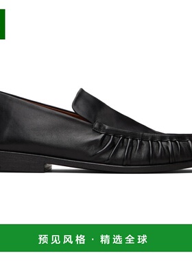 1h可退 香港直邮marsell 男士 黑色 Mocassino Leather 乐福鞋 MM