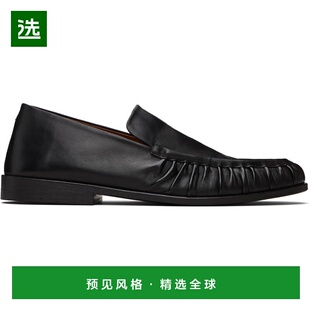 1h可退 香港直邮marsell 男士 黑色 Mocassino Leather 乐福鞋 MM