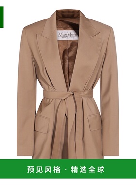 1h可退 香港直邮MaxMara 麦斯玛拉 女士 TALENTO 浅褐色羊毛西装