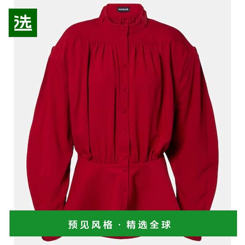 香港直邮Mugler 穆勒 女士 re/edit Hiver Russe crêpe 斜纹布衫