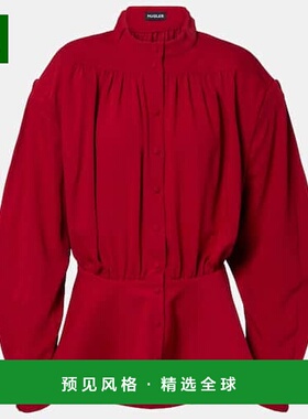 香港直邮Mugler 穆勒 女士 re/edit Hiver Russe crêpe 斜纹布衫