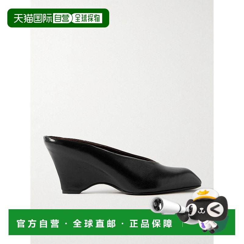 1h可退 香港直邮KHAITE 女士 Colt 皮质凉拖 F6026943 black黑色