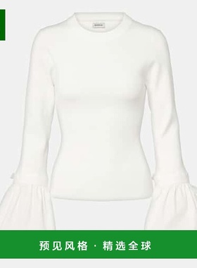 1h可退 香港直邮Simkhai 女士 Agata 荷叶边上衣 white白色 舒适