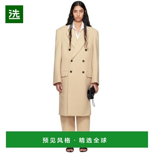 1h可退 【美国直邮】WARDROBE NYC 米色Hailey Bieber版双排扣大