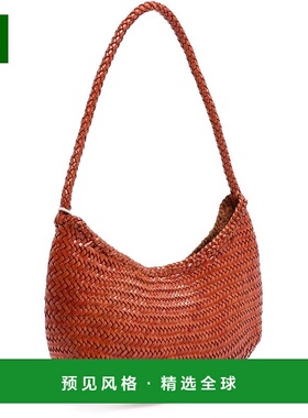 欧洲直邮Dragon Diffusion Nova Luna系列橙色女士小牛皮编织