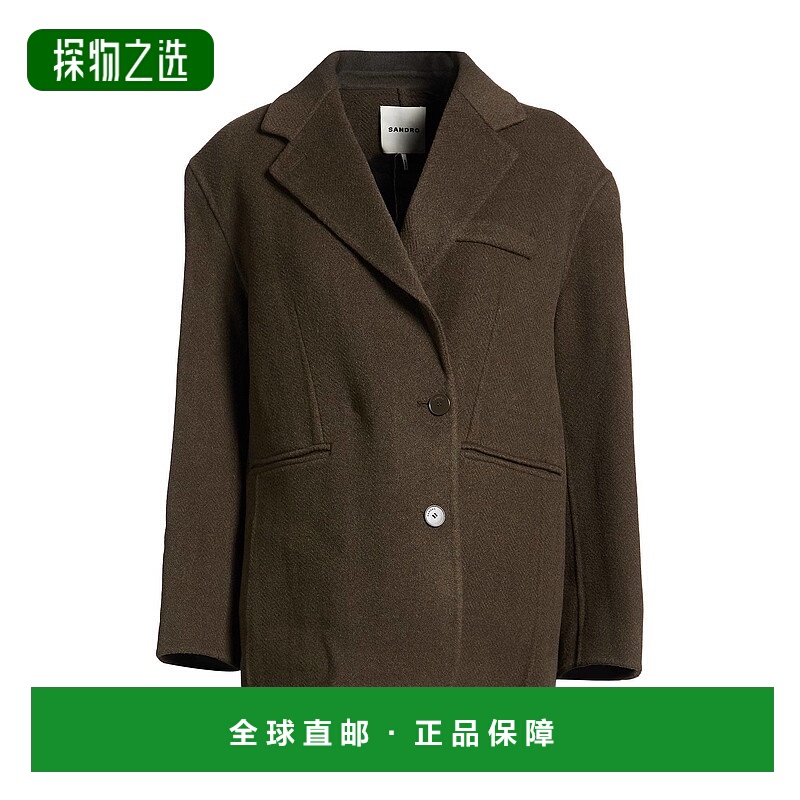 香港直邮Sandro 女士 西装外套 green绿色 舒适时尚
