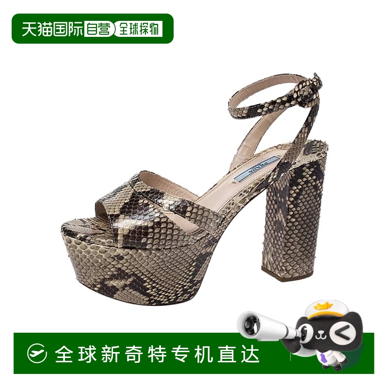 香港直邮Prada 徽标高跟凉鞋 1XP76A3B3K普拉达时尚舒适百搭外穿