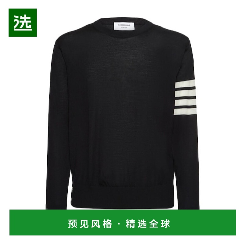 香港直邮Thom Browne 条纹羊毛圆领毛衣 77I-YDG032