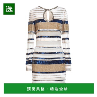 1h可退 香港直邮Elisabetta Franchi 女士 珠片连衣裙 blue蓝色