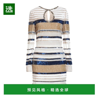 1h可退 香港直邮Elisabetta Franchi 女士 珠片连衣裙 blue蓝色