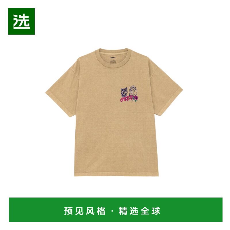1h可退 香港直邮Obey 男士 团结抗击图案T恤 167924097LTKPIGMENT