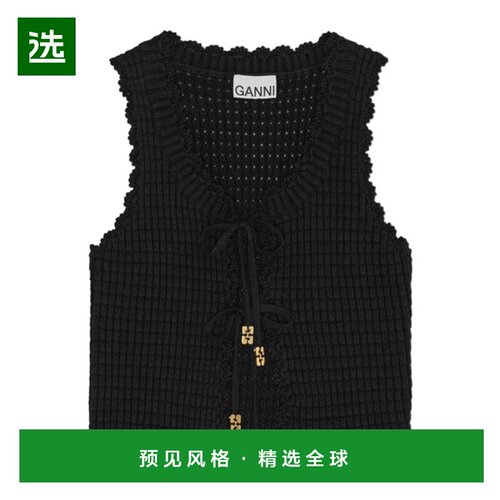 香港直邮Ganni 系带针织上衣 K2541背心