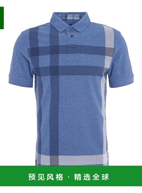 香港直邮Barbour 男士T恤 MML1117BL15 SS2025 蓝色 短袖Polo衫
