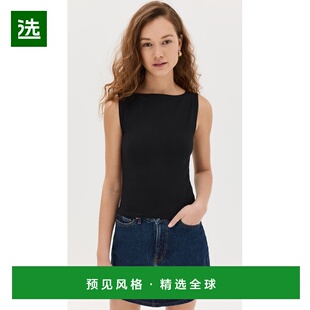 1h可退 香港直邮REFORMATION 女士 Dusk 针织上衣 black黑色 舒适