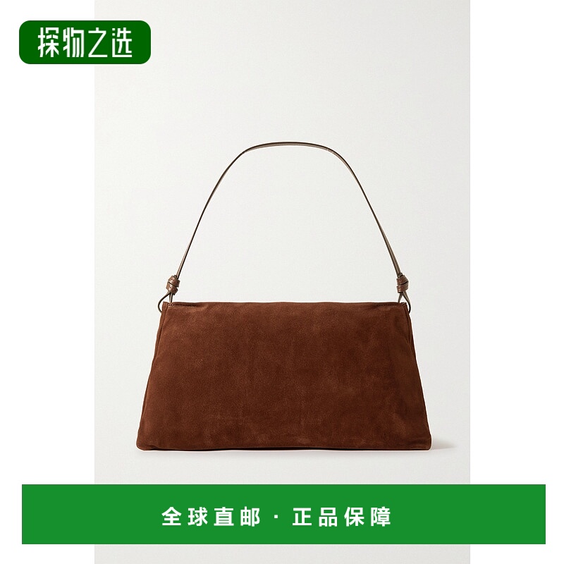 香港直邮Staud 女士 Wally 皮革饰边绒面革肩包 3410055MAHO