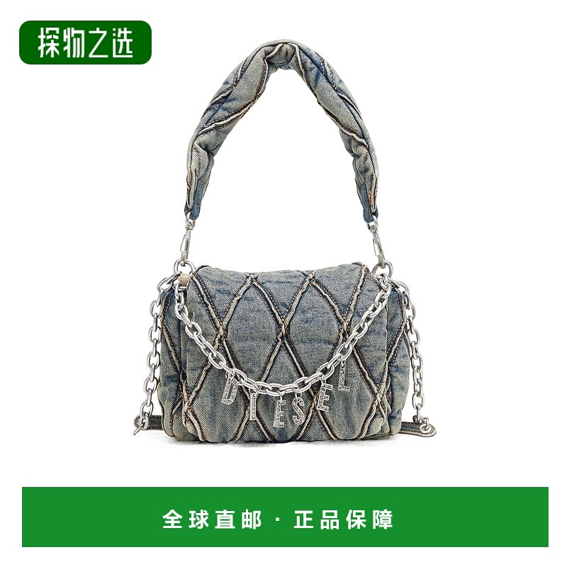 1h可退 香港直邮Diesel 迪赛 女士 绗缝牛仔单肩包 X09597P5570