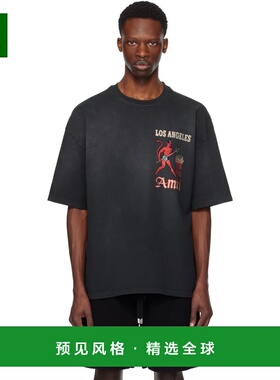 香港直邮AMIRI 男士 黑色 Crystal Sinners T 恤 AMJYTE1212