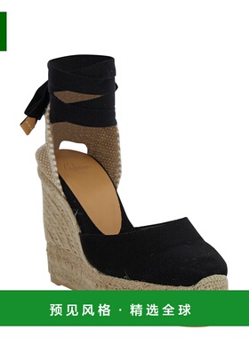 1h可退 香港直邮CastaÑer 女士 'Carina' and Rafia 浅褐色黑色麻