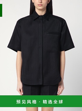 1h可退 香港直邮Loulou de Saison 女士 黑色粘胶纤维亚麻衬衫 MO