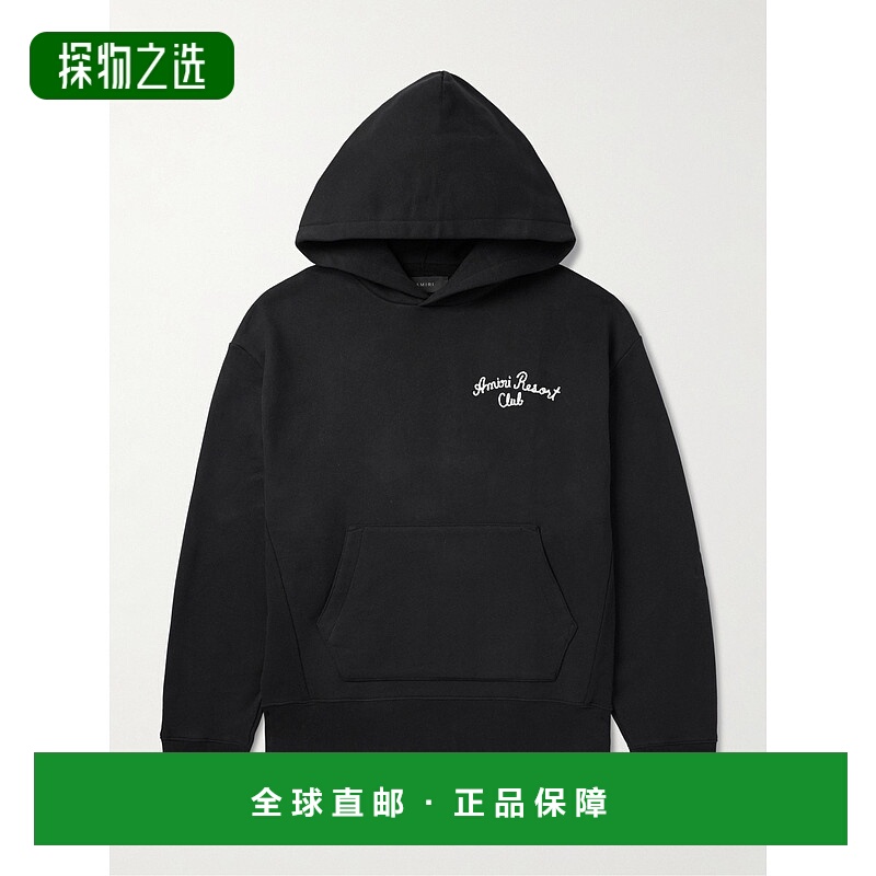 香港直邮AMIRI 男士 Spirit Logo刺绣棉混纺针织连帽衫 AMJYHD104