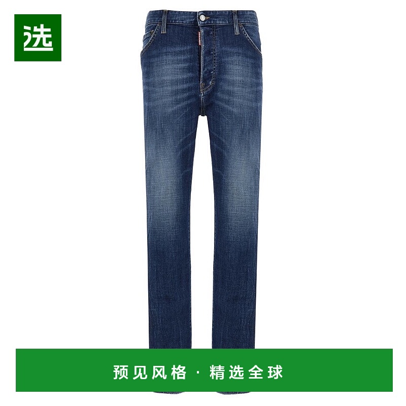 1h可退 香港直邮Dsquared2 二次方 男士 腰带环牛仔裤 S74LB1571S