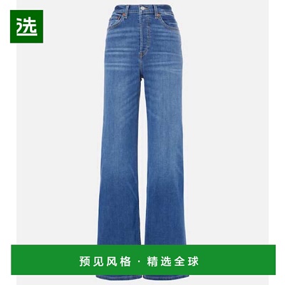 1h可退 香港直邮redone 女士 '70s 高腰阔腿牛仔裤 blue蓝色 舒适