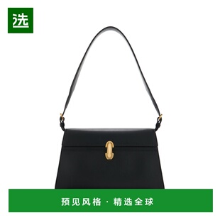 1h可退 香港直邮SAVETTE 女士 The Symmetry 皮革肩包 black黑色