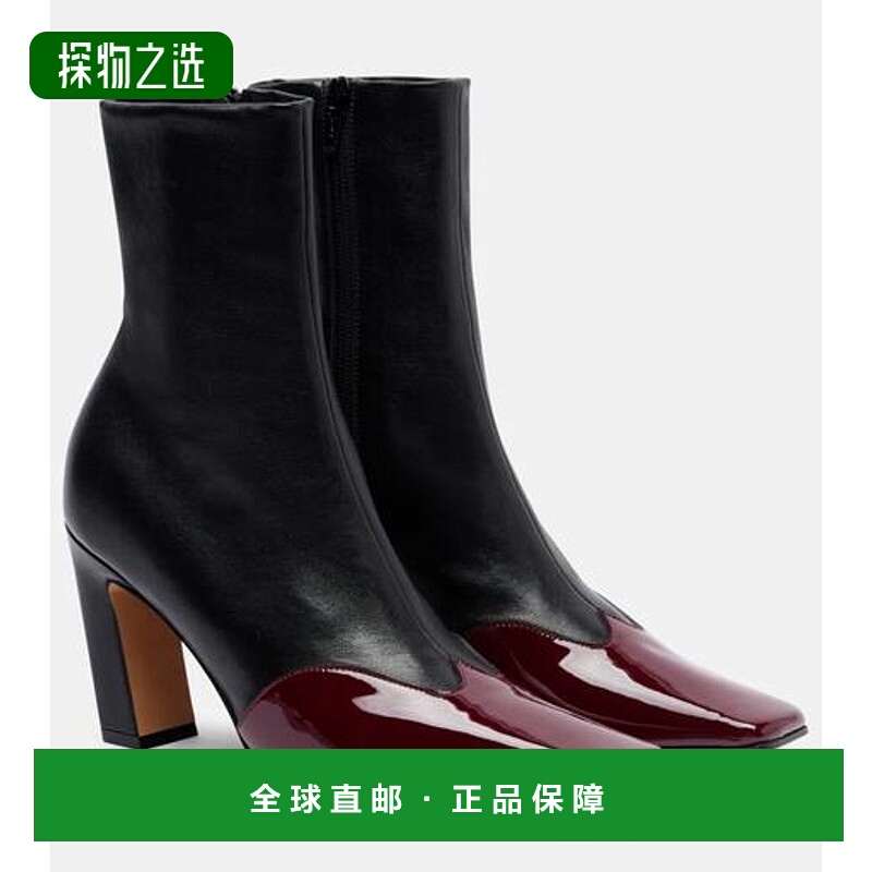 香港直邮KHAITE 女士 Nevada 85 皮质短靴 black黑色 舒适时尚