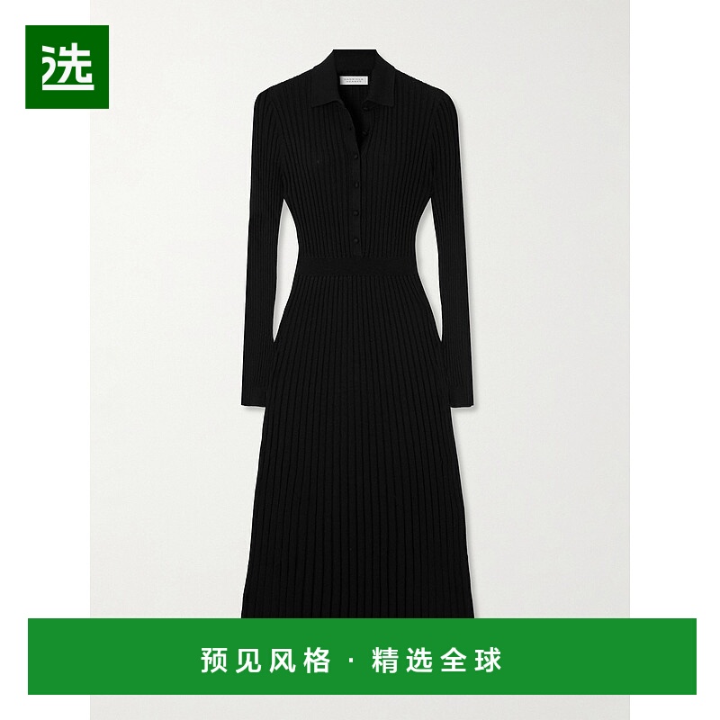 香港直邮Gabriela Hearst 女士 Ardor 罗纹羊绒真丝混纺中长连衣
