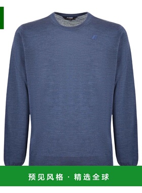 香港直邮K-WAY 男士户外软壳衣 K2142EWKA7 SS2025 蓝色 圆领针织