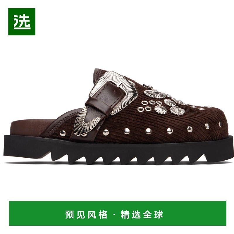 1h可退 香港直邮toga 女士 独家发售棕色针扣穆勒鞋 FTGPW1058051,女鞋,穆勒鞋,淘宝优惠券,粉丝福利购,淘宝优惠卷