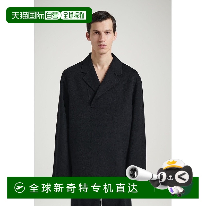欧洲直邮COS 男士黑色羊毛西装领上衣新款