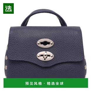 1h可退 香港直邮Zanellato 女士 SOGNO BOVINE 蓝色皮革手提包 06