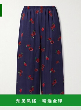 1h可退 香港直邮KHAITE 女士 Mindy 印花斜纹布阔腿裤 31244214