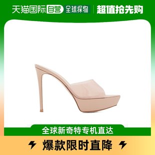 香港直邮Gianvito G1724085RICGSVPRALINEPEA 徽标高跟凉拖 Rossi