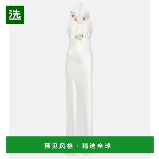 1h可退 香港直邮RODARTE 女士 Bridal 花朵装饰蕾丝边真丝睡裙