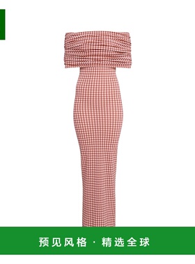 香港直邮Alaia 格纹针织连衣裙 AA9R2714K088B包臀裙