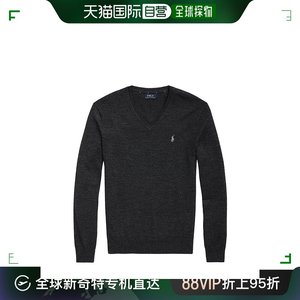 自营｜RALPHLAUREN拉夫劳伦男士深色可水洗羊毛修身V领毛衣