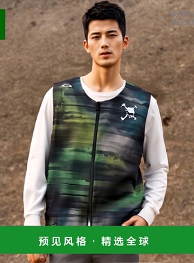 韩国直邮OAKLEY FOA405743 骷髅头图案粗毛针织背心 黑色印花 男