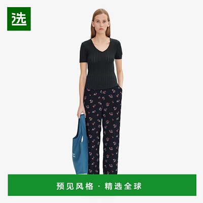 欧洲直邮APC 女士黑色棉T恤短袖女装