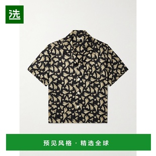 1h可退 香港直邮Bode 男士 Paper Hat Camp-Collar 印花缎面衬衫