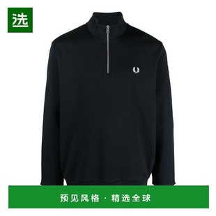 香港直邮FRED PERRY 男士针织衫 M3574608 CO 黑色 Half Zip Swea