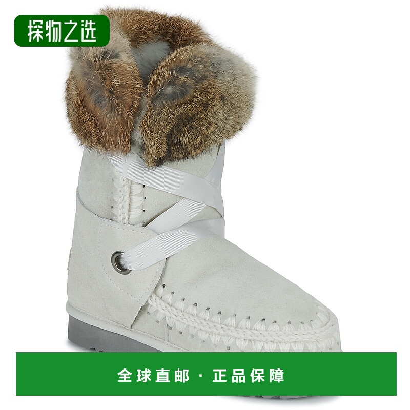 欧洲直邮Mou  ESKIMO LACE FUR 女士鞋子靴子 FW101004A-SILB