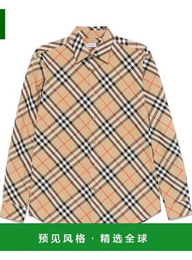 1h可退 香港直邮Burberry 巴宝莉 男士 合体款格纹棉质衬衫 81061