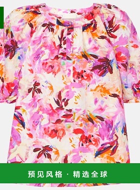 1h可退 香港直邮ULLA JOHNSON 女士 Vienne 花朵棉质衫 colorful
